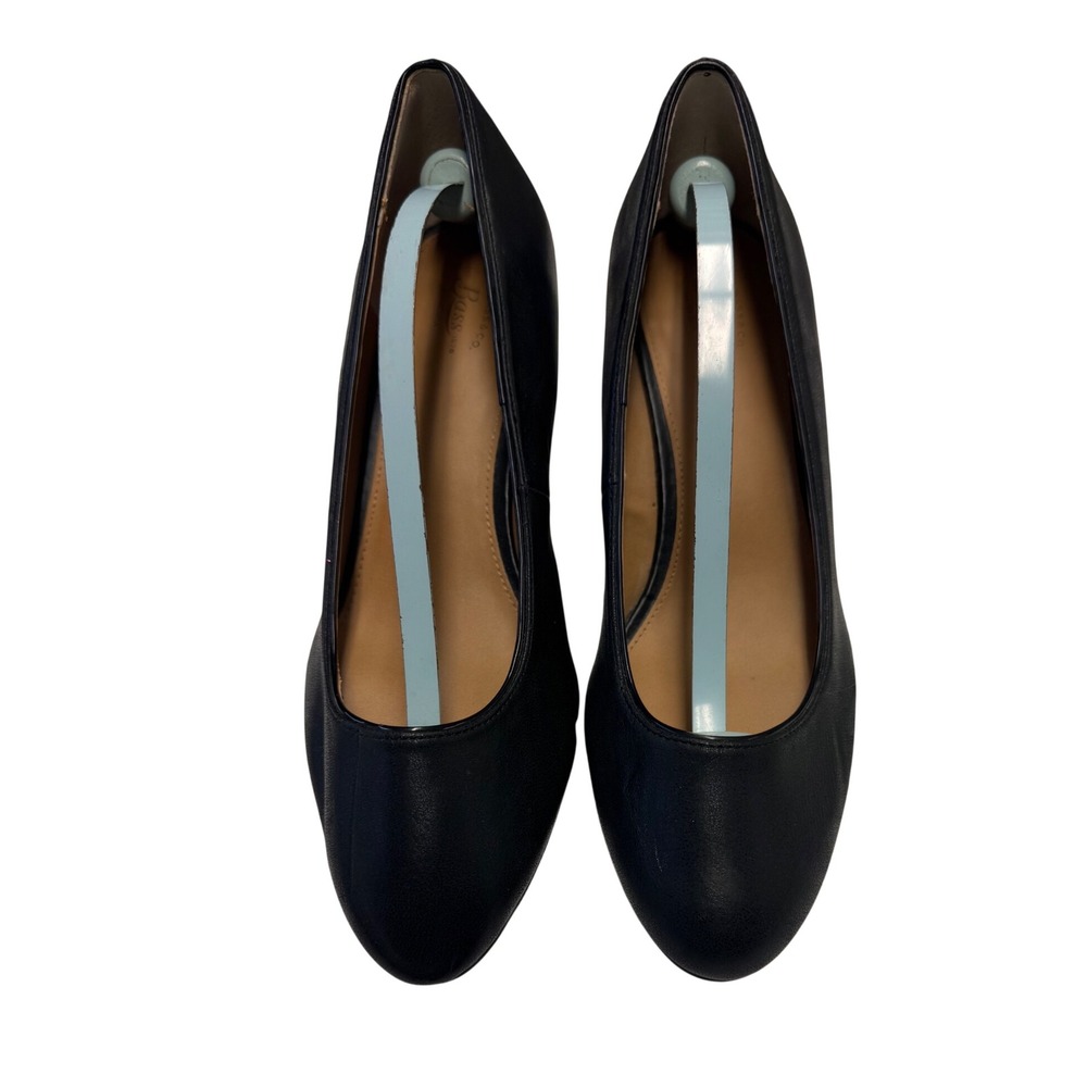 GH Bass Dorothy Black Wedge Pumps Round Toe Shoes 0728-3414-001 Womens 8.5M